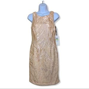 Calvin Klein V-neck embellished sheath dress